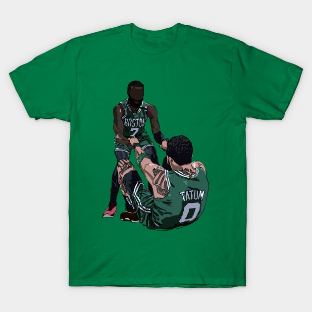 Jaylen Brown & Jayson Tatum Sketch T-Shirt by rattraptees